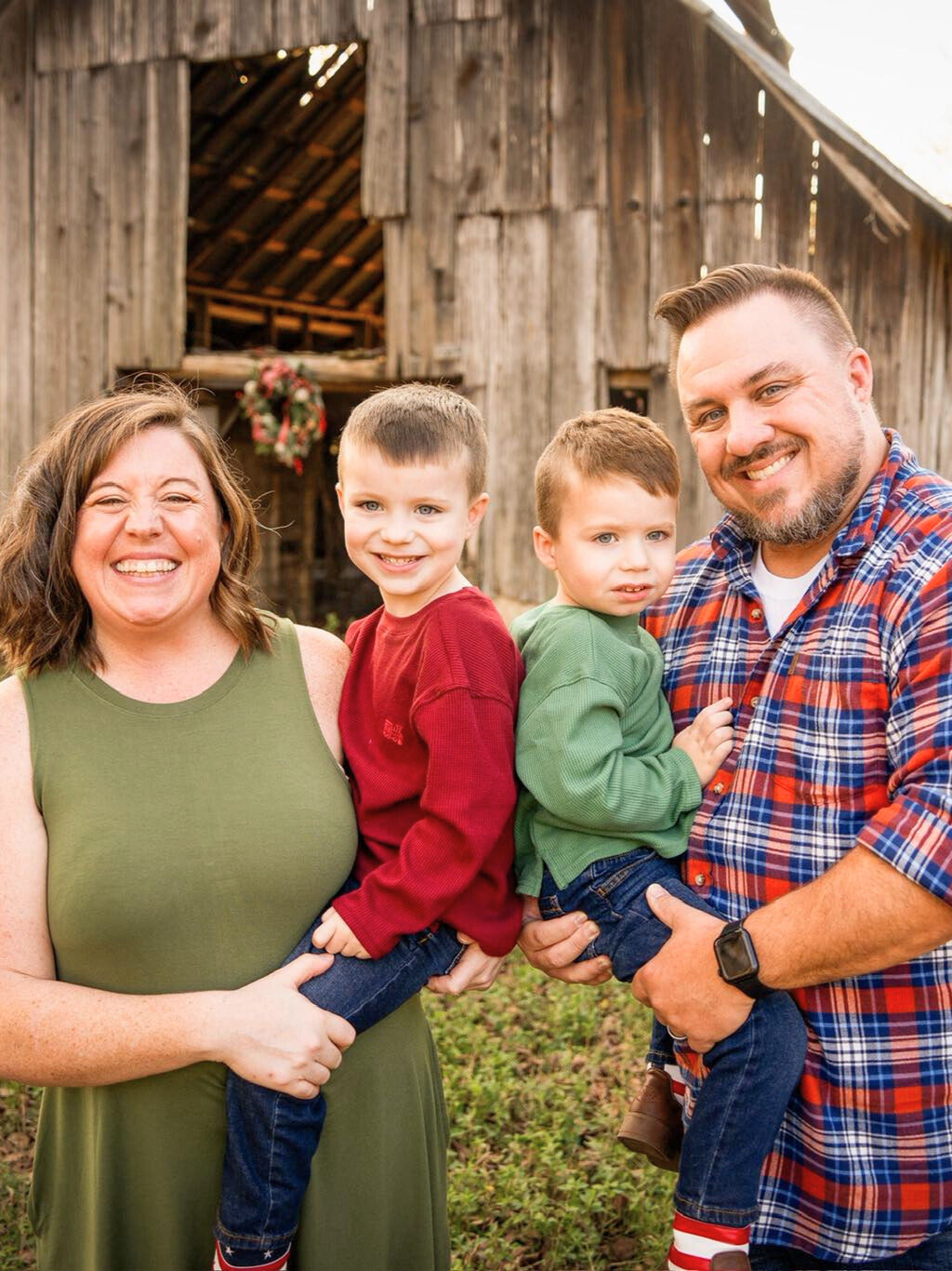 Angie and Mike Gillett with sourdough bread at the farmers market